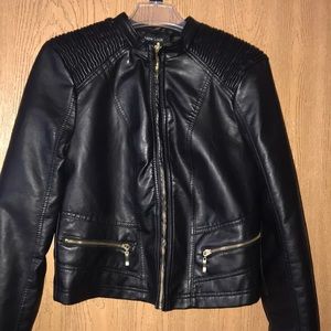 Black leather jacket
